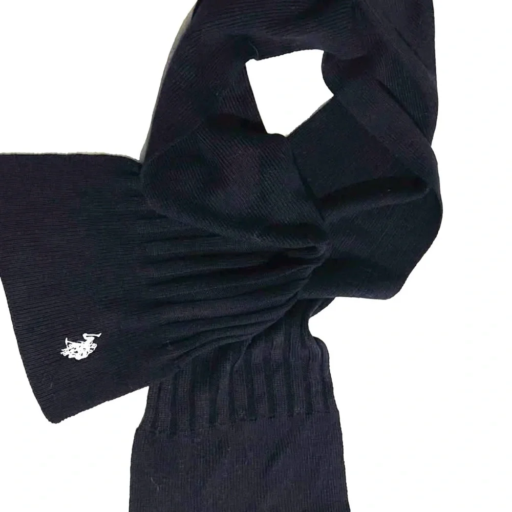 U.S.Polo Assn.Men’s Scarves Knit Wraps Ralph Lauren Black 60” x 8”